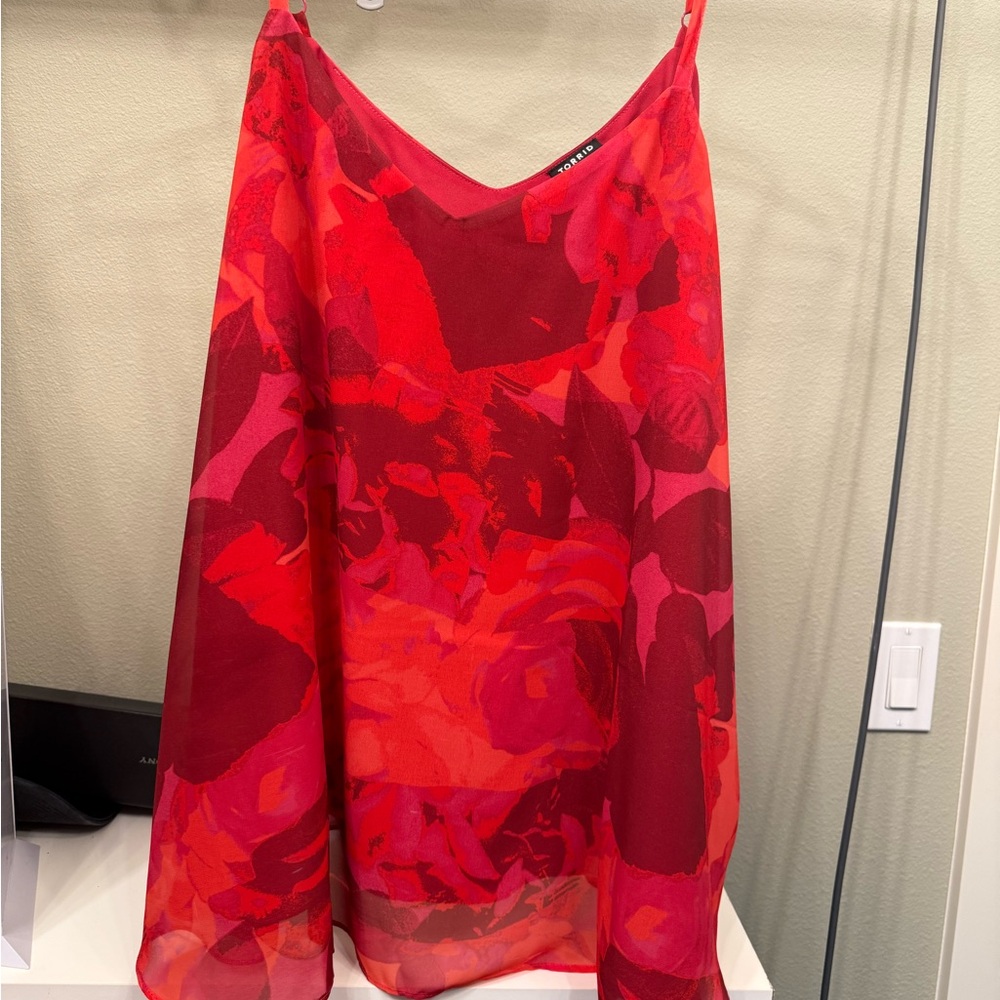 Torrid Sophie Chiffon Swing Cami Shady Rose Floral